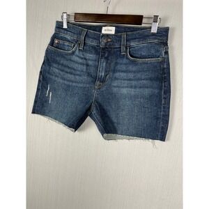 Hudson Denim Cut Off Shorts Womens 28 Blue Blair High Rise Raw Hem Dark Wash